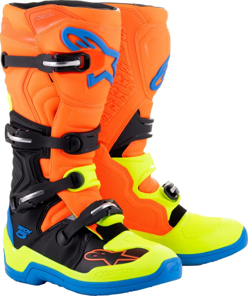 Cizme Alpinestars Tech 5 Fluorescent Orange/Fluorescent Yellow/Blue/Black 47, 1, nordicamoto.ro