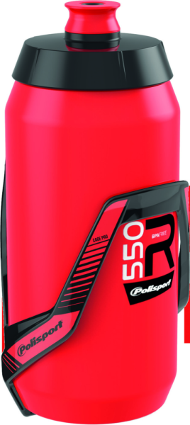 R550 Water Bottle+ Pro Evo Bottle Cage Red, 1, nordicamoto.ro