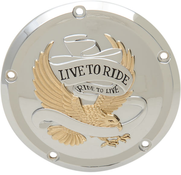Live To Ride Derby Cover Gold, Silver, 2, nordicamoto.ro