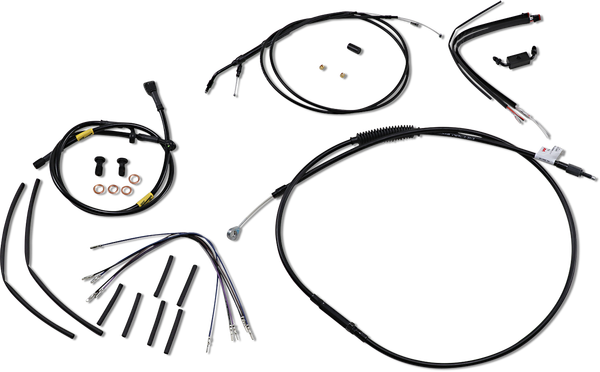 Handlebar Cable And Brake Line Kit For Wide Glide Gorilla Handlebars Silver, 1, nordicamoto.ro