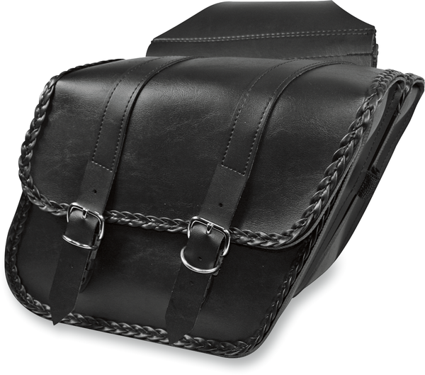 Braided Slant Saddlebags Black, 1, nordicamoto.ro