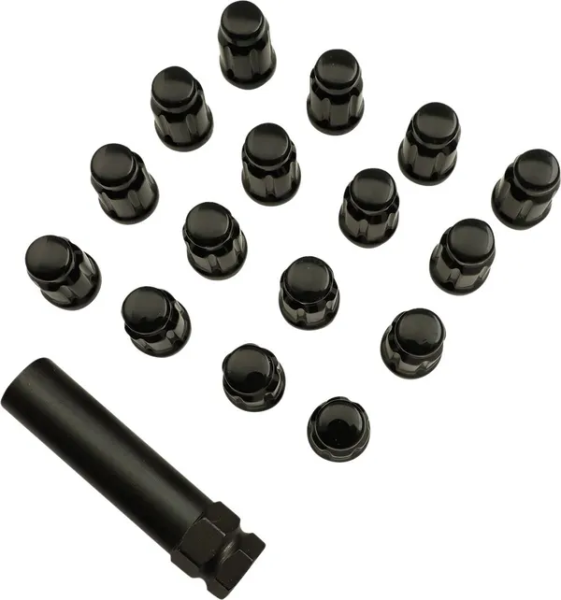Splined Lug Nut Black, 1, nordicamoto.ro