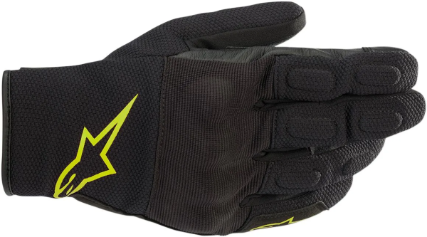 Alpinestars S Max Drystar fekete-fluo sárga M-es méretű textil kesztyű, 1, nordicamoto.ro