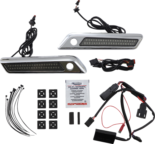 Saddlebag Latch Dual Color Accent Lights Amber, Red, 2, nordicamoto.ro