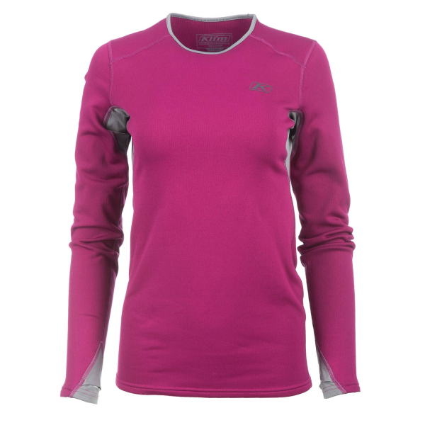 Bluza Dama Klim Base Layer Solstice Shirt 2.0 Knockout Pink - Castlerock Gray, 5, nordicamoto.ro