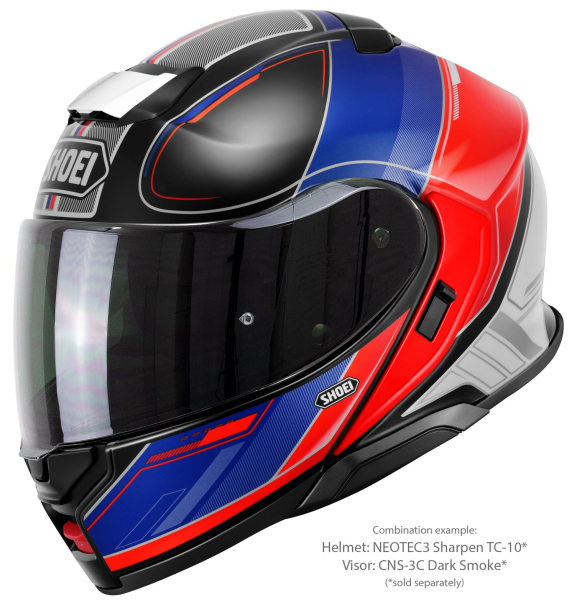 SHOEI NEOTEC3 SHARPEN TC-10 felhajtható sisak, kék/piros/fehér, M-es méret, 4, nordicamoto.ro