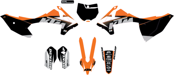 Complete Graphics Kit Black, Orange, 1, nordicamoto.ro
