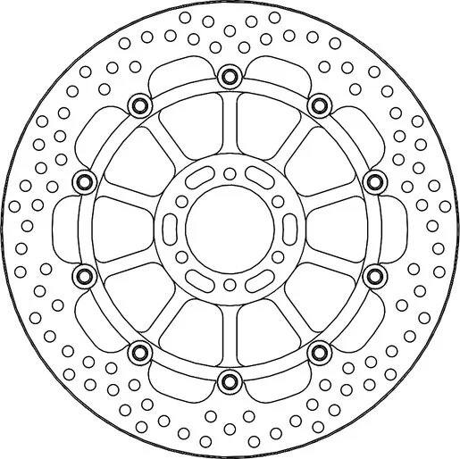 Brake Rotor Floating Halo Round Black Black, 1, nordicamoto.ro