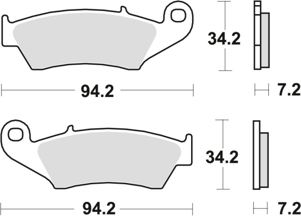 TRW organikus első fékbetétek a HONDA XL 125 '03–'08/XR 400 '96–'03/ XLV 650 TRANSALP '97–'13/XRV 750 AFRICA TWIN '93–'03/KAWASAKI KLX 650 '93–'01/SUZUKI DRZ 400 '00–'08, 1, nordicamoto.ro