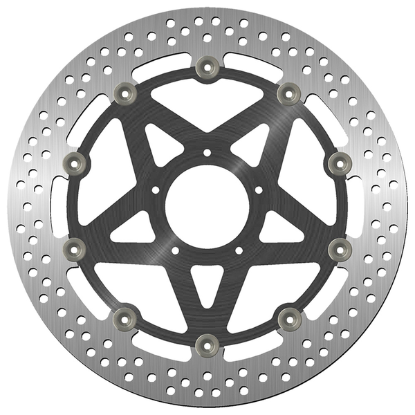 Brake Rotor Round Black, Silver, 1, nordicamoto.ro