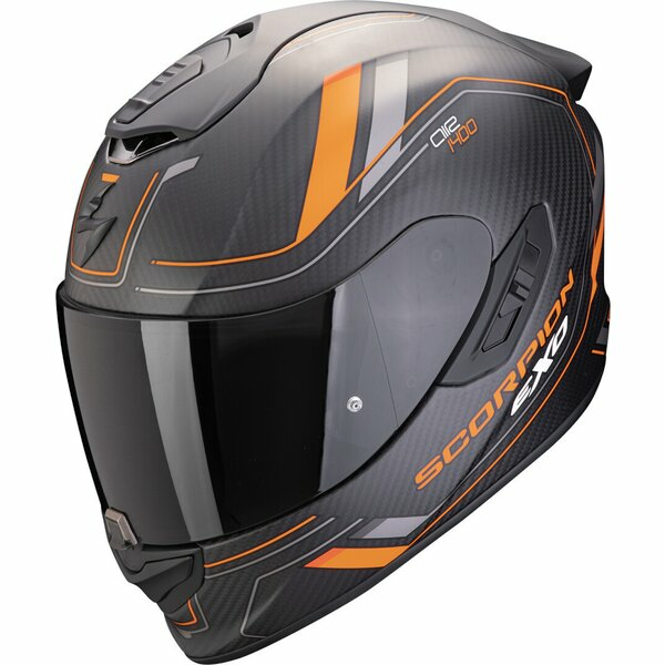 SCORPION EXO-1400 EVO II CARBON AIR MIRAGE teljes arcú bukósisak, fekete/zöld, M méret, 1, nordicamoto.ro