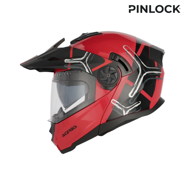 Acerbis Rider Graphic felhajtható bukósisak, piros/szürke, M méret, 11, nordicamoto.ro