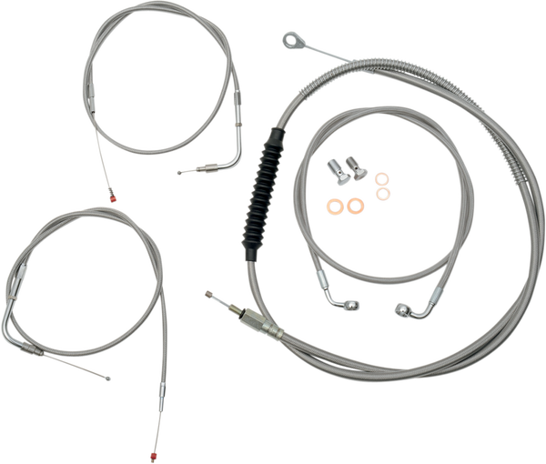 Standard Stainless Braided Handlebar Cable/brake Line Kit Silver, 2, nordicamoto.ro