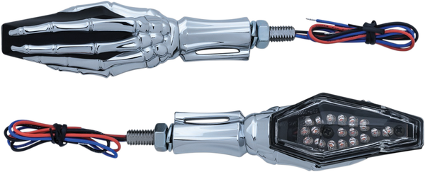 Skeleton Hand Turn Signals Black, 2, nordicamoto.ro