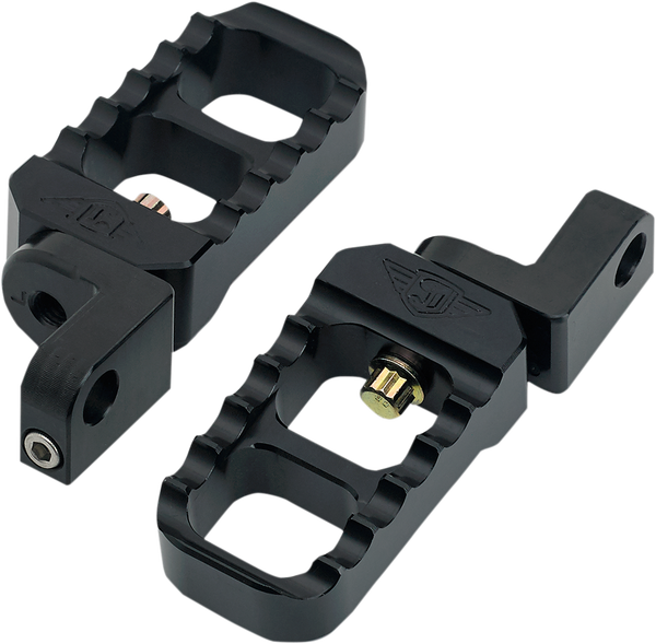 Adjustable Serrated Billet Footpegs Black Stubby, 1, nordicamoto.ro