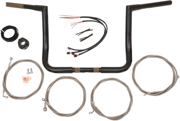 Ape Hanger Handlebar Kit Black, 2, nordicamoto.ro