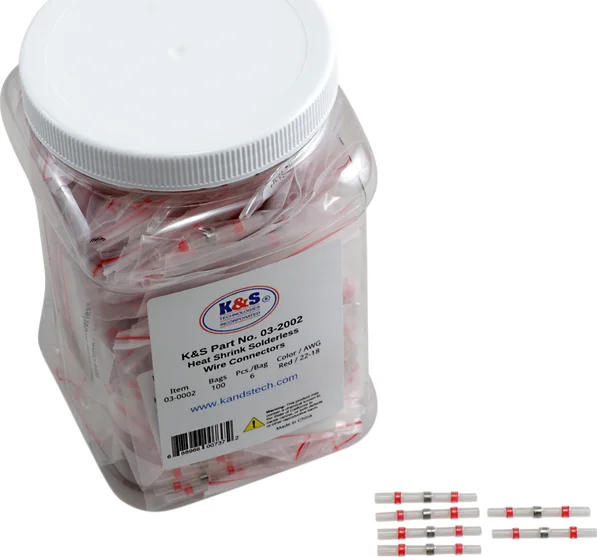 Heat-shrink Solderless Wire Connector Kit/refill Red, 1, nordicamoto.ro