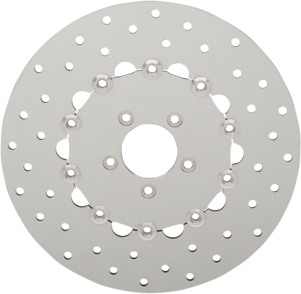 Polished Stainless Steel Drilled Brake Rotor Polished, 1, nordicamoto.ro
