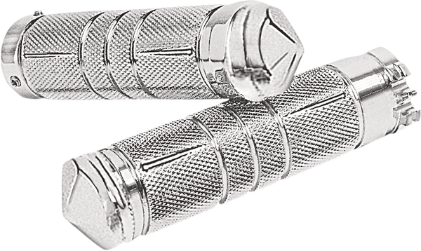Knurled Diamond Custom Grips Silver, 1, nordicamoto.ro