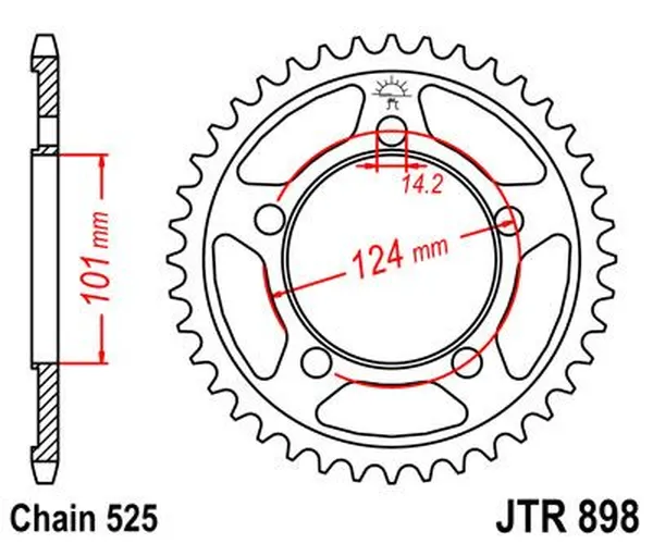 JT SPROCKETS hátsó lánckerék, természetes színű, 2, nordicamoto.ro