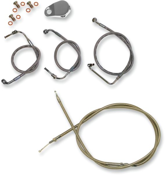 Standard Stainless Braided Handlebar Cable/brake Line Kit Silver, 2, nordicamoto.ro