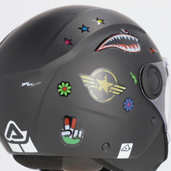Acerbis Brezza Jet gyermek sisak, fekete, 52-es méret, 11, nordicamoto.ro