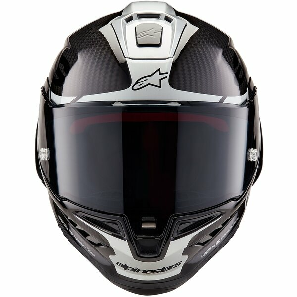 Alpinestars Supertech R10 Carbon integrált sport sisak, fekete/ezüst, L méret, 8, nordicamoto.ro