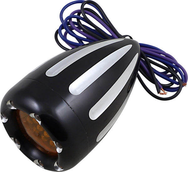 Deep Cut Factory Style Turn Signals W/ Led Fire Ring Black, 1, nordicamoto.ro