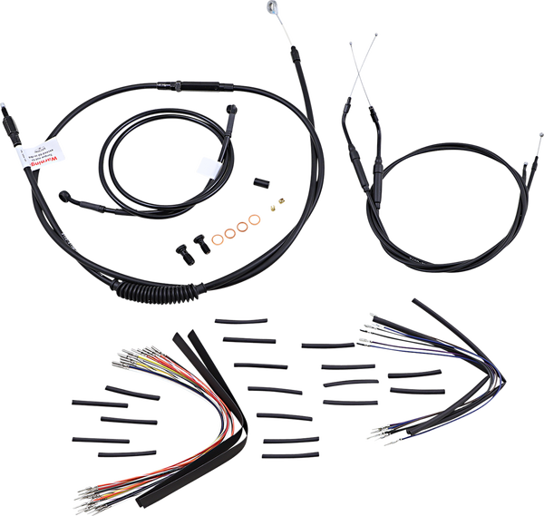 Complete Black Vinyl Handlebar Cable/line Kit For Ape Hanger Handlebars Black, 1, nordicamoto.ro