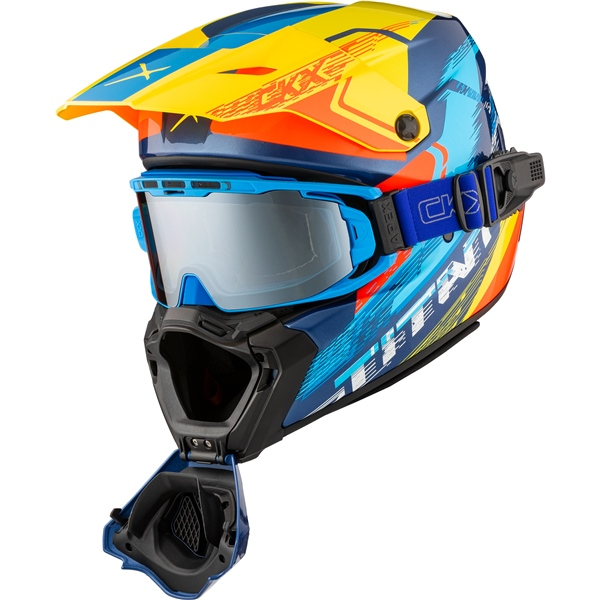 CKX Helmet Titan AMS Concordia Blue/Yellow/Red Gloss + Goggles M, 4, nordicamoto.ro