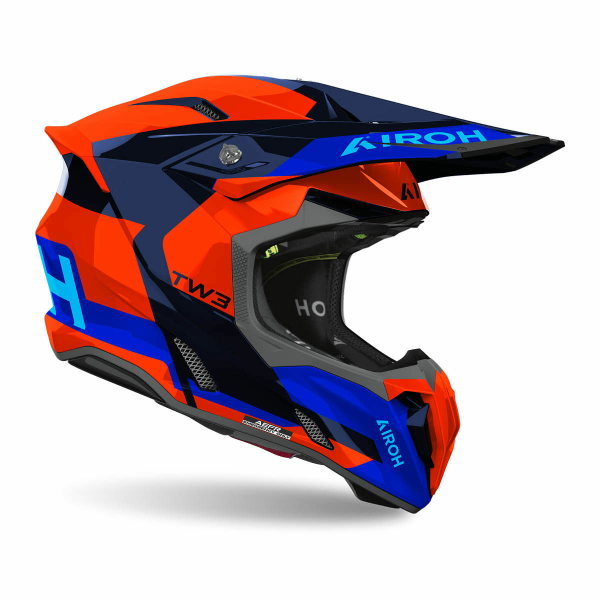 Airoh Twist 3 Fancy Orange/Blue Gloss motokrossz sisak, kék/narancssárga, M-es méret, 3, nordicamoto.ro
