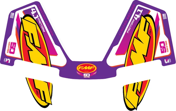 Fmf Exhaust Replacement Decal Purple, Red, Yellow, 1, nordicamoto.ro