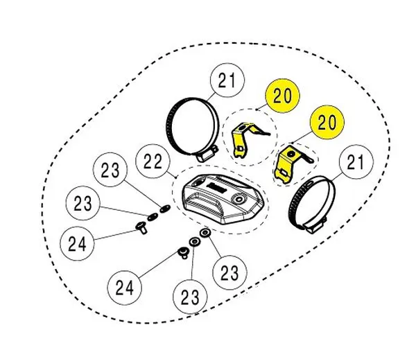 Kipufogócső-tartó, ezüst színű, 1, nordicamoto.ro