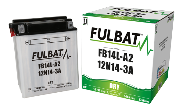 Fulbat FB14L-A2 / 12N14-3A motorkerékpár-akkumulátor, száraz, 12 V, 14,7 Ah, 175 A – elektrolittal együtt, 2, nordicamoto.ro