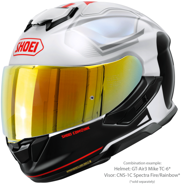 SHOEI GT-AIR3 MIKE TC-6 teljes arcú sisak, fekete/piros/fehér, S-es méret, 4, nordicamoto.ro