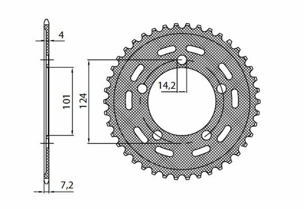 Steel Rear Sprocket Natural, 1, nordicamoto.ro