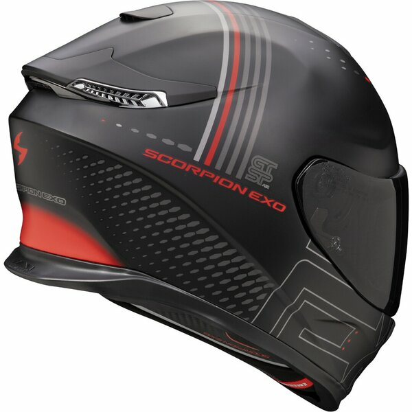 Casca integrala SCORPION EXO-GT SP AIR TECHLANE Negru mat/Gri/Rosu M, 2, nordicamoto.ro