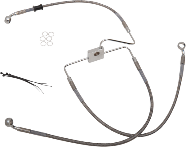Stainless Steel Brake Line Kit Silver, Clear-coated, 1, nordicamoto.ro