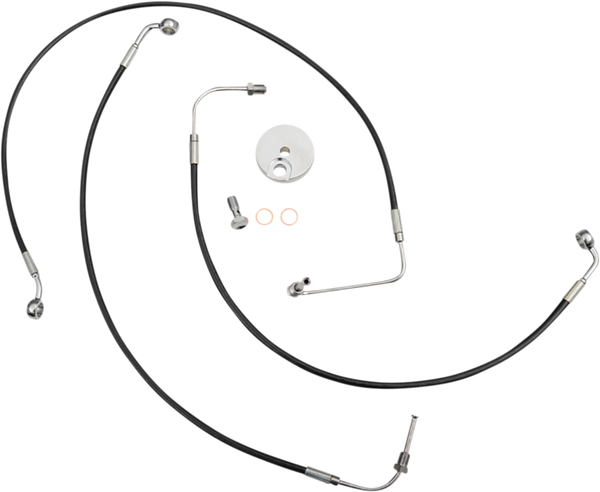 Black Braided Brake Line Kit Black 30, 1, nordicamoto.ro