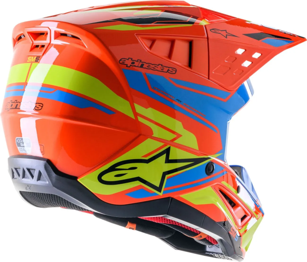 Alpinestars Supertech M5 Action 2 sisak, narancssárga/ciánkék/sárga, S méret, 2, nordicamoto.ro