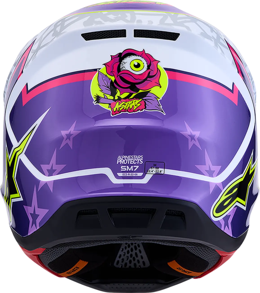Alpinestars S-M7 Blaster sisak, lila/rózsaszín/fehér, M-es méret, 8, nordicamoto.ro