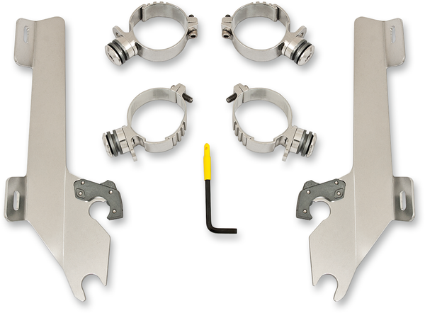 Fats/slim Windshield Trigger-lock Complete Mount Kit Polished, 2, nordicamoto.ro