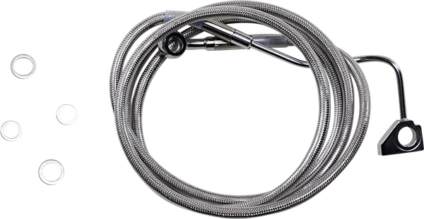 Extended Length Stainless Steel Brake Line Kit Silver, Clear-coated Oversize [+254 mm (10'')], 1, nordicamoto.ro