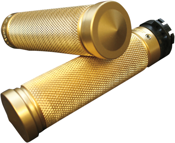 Brass Knurled Custom Grips Brass, 1, nordicamoto.ro