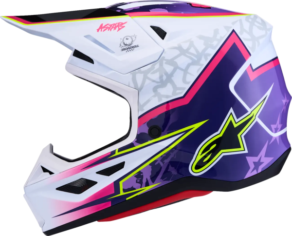 Alpinestars S-M7 Blaster sisak, lila/rózsaszín/fehér, M-es méret, 4, nordicamoto.ro