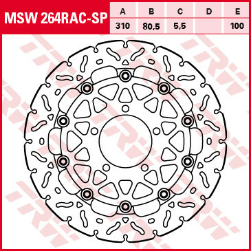 Disc frana fata TRW KAWASAKI ZX-6R 636 '13-'17/ Z 800 / E VERSION/KLZ 1000 VERSYS '15-/Z 1000 '14-/ZX-10R '08-'15/GTR 1400 '07-'17/ZZR 1400 '08-, 1, nordicamoto.ro