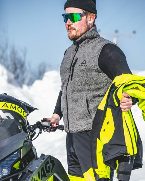 AMOQ Polar Fleeco középrétegű motoros mellény – szürke – M-es méret, 4, nordicamoto.ro