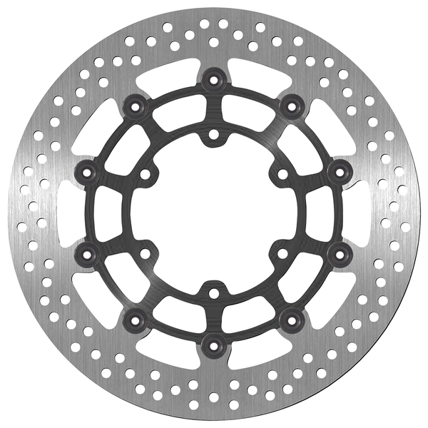 Brake Rotor Round Black, Silver, 1, nordicamoto.ro