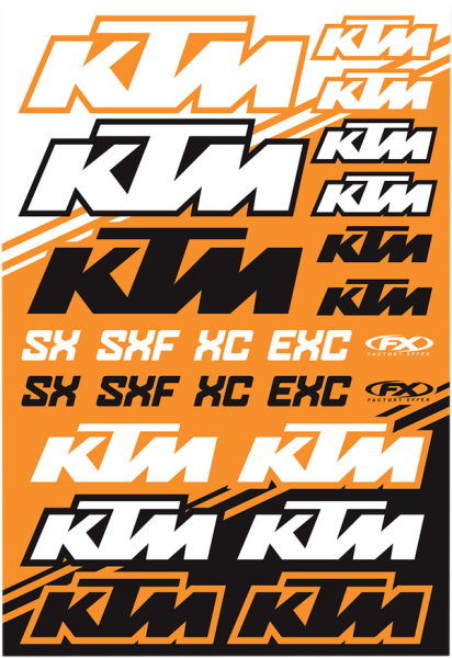 Sticker Sheet Black, Orange, White, 1, nordicamoto.ro