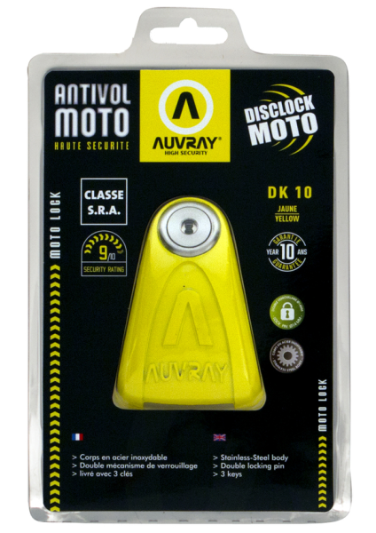 Disk Lock Dk10 Black, Yellow, 1, nordicamoto.ro